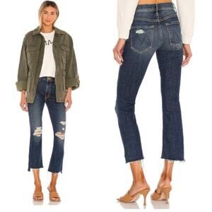 MOTHER Denim The Insider Crop Step Fray Jeans 25 Wicked Wildflower